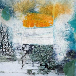 Fargedans med vårens tre. Fotografi og akrylmaleri i symbiose.