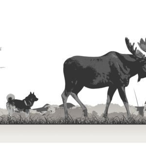 Elghund og elg av Therese Heramb