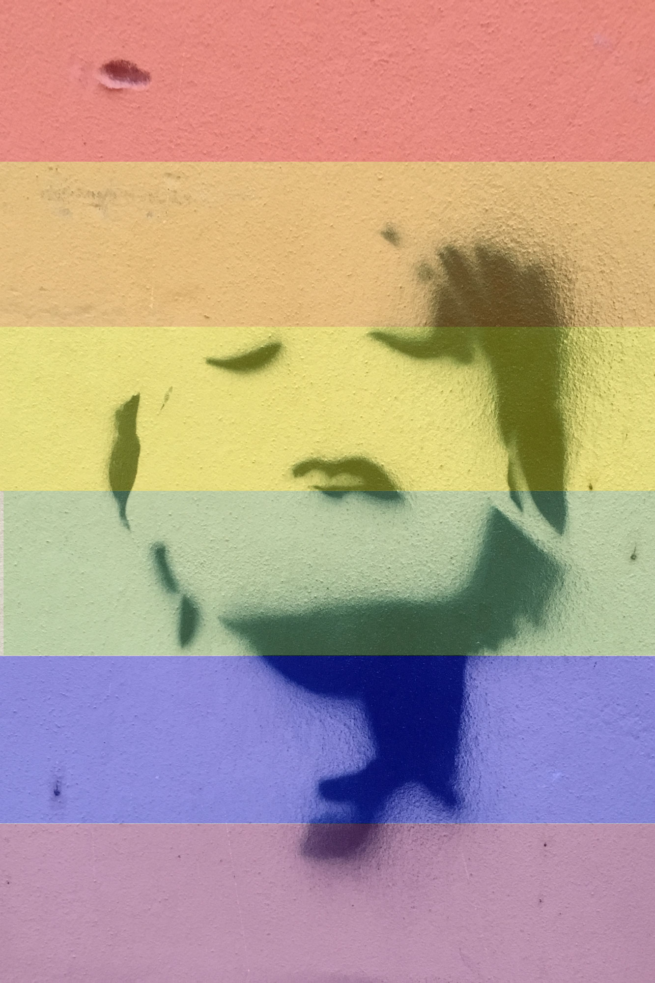 PROUD PRIDE, et fotografi i en digital miks av farger.