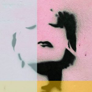 Den rosa dame, et fotografi i en digital miks av farger.