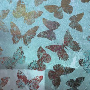 Blå sommerfugl. Fotomiks.